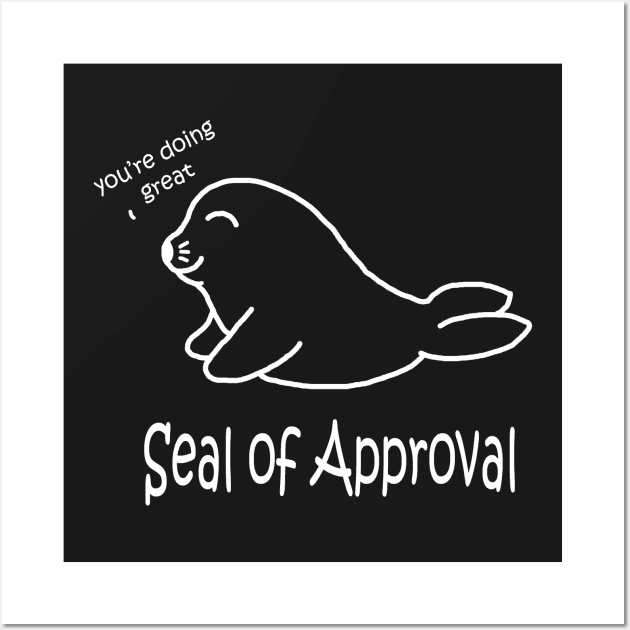 Seal of Approval White Wall Art by PelicanAndWolf